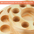 Essential Oil Box Wooden Organizer 3 Layers Essential Oil Container Aromatherapy Natural Wood Round Rotating Display Rack